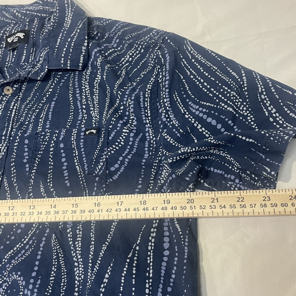 Billabong Sundays Mini Abstract Short Sleeve Button Down Navy Blue Mens Small - Picture 2 of 7